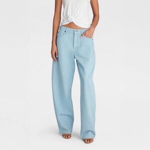 KBB by KAHLANA Women's Mid-Rise Barrel Leg 'The Kahlana Jean' - Light Blue